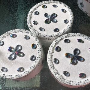 Decorative White and Silver Trinket Boxes